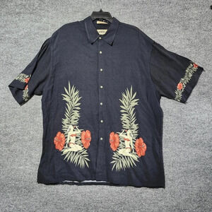 Campia moda men's button-down shirt size 2X black floral vacation cruise…